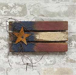 Lath Patriotic Flag with Star - 9 inch