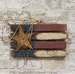 Lath Patriotic Flag with Star - 12 inch