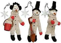 Snowman at Work Ornaments (Set of 3)