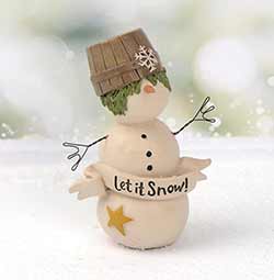 Flaky Friends Snowman Blossom Bucket Resin Figurine Barbara Lloyd 