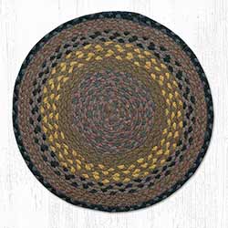 Brown, Black, and Charcoal Braided Jute Chair Pad