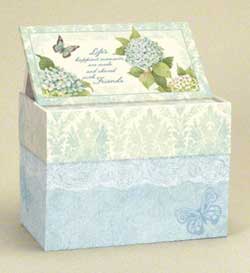 Blue Hydrangea Recipe Card Box