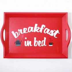 Red Breakfast Tray