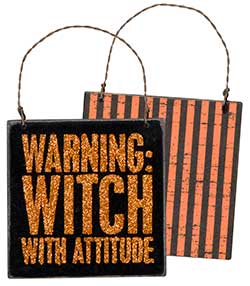 Witch Warning Sign Ornament