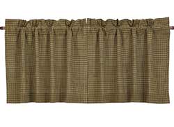 Tea Cabin Green Plaid Cafe Curtains - 24 inch Tiers