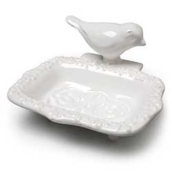 Antiqued Bird Soap Dish