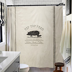 Tip Top Pig Feed Shower Curtain