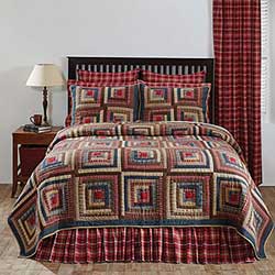 NINEPATCH STAR Luxury King Quilt Primitive Red Burgundy/Tan Farmhouse VHC Brands 