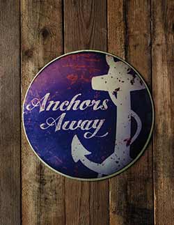Antiqued Anchor Tin Sign