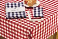 Flame Red & White Checkers Tablecloth, 60 x 84
