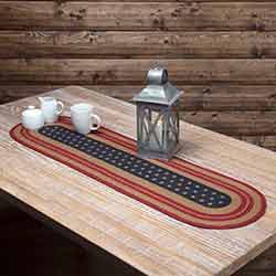 Liberty Stars Flag Braided Table Runner - 48 inch