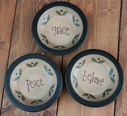 Grace, Believe, Peace Bowl Trio (Set of 3)