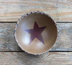 Chippy Paint Bowl with Burgundy Star