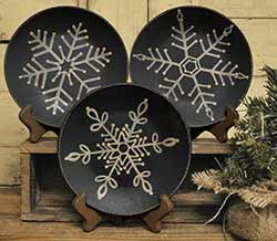 Primitive Snowflake Plates (Set of 3)