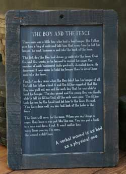 Boy and Fence Folk Tale Blackboard