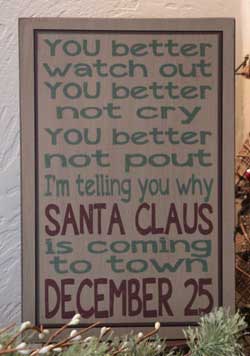 Santa Claus Box Sign - Tan