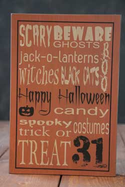 Happy Halloween Box Sign - Orange