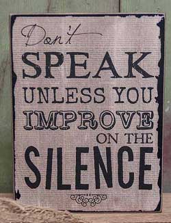 Silence Vintage Standing Box Sign