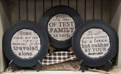 Family Distressed Plates (Set of 3)