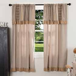 Sawyer Mill Charcoal Short Panel with Attached Patchwork Valance