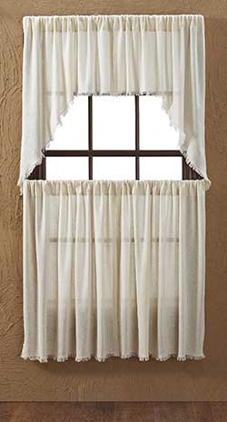 Tobacco Cloth Cafe Curtains - Natural (36 inch)
