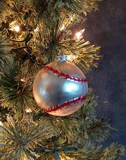 Glass Baseball Ornament