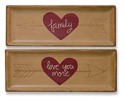 Love You More & Family Primitive Trays (Set of 2)