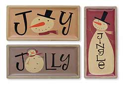 Jolly Jingle Joy Snowmen Trays (Set of 3)