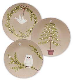 Dove, Owl, & Tree Plates (Setof 3)