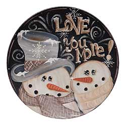 Love You More Snowmen Plate
