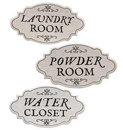 Powder Room, Laundry Room, or Water Closet Sign