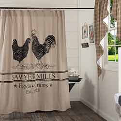 Sawyer Mill Charcoal Poultry Shower Curtain