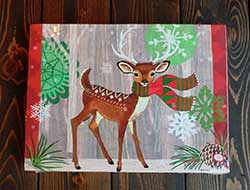 Christmas Deer Light Up Canvas Wall Decor