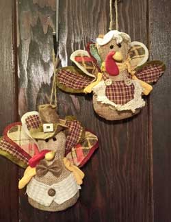 Burlap Turkey Ornament