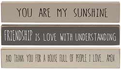 Love & Sunshine Mini Shelf Sitter Signs (Set of 3)