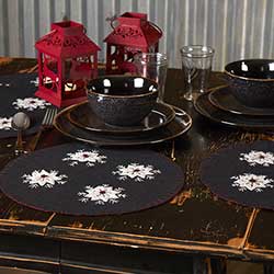 Christmas Snowflake Round Placemats (Set of 6)