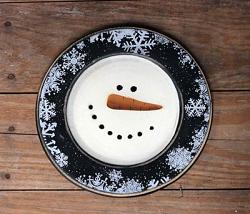 Happy Snowman Snowflake Plate