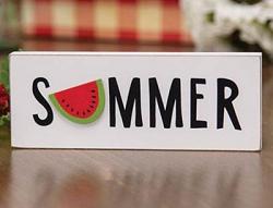 Summer With Watermelon Sign Block
