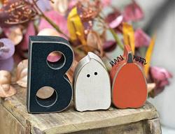 Boo Blocks with Ghost & Pumpkin (Set of 3)