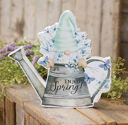 Spring Gnome in Watering Can Chunky Sitter