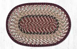 Burgundy and Mustard Cotton Braided Placemat - Oval