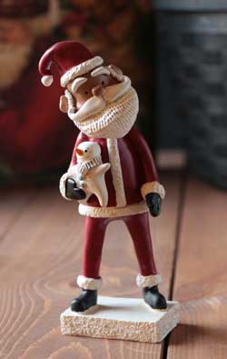 Santa with Snowman Figure