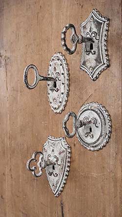Vintage Key Hooks (Set of 4)