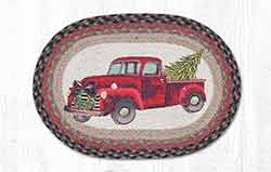 Christmas Truck Braided Placemat - Oval