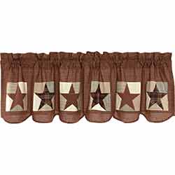 Abilene Patch Block and Star Valance - 72 inch
