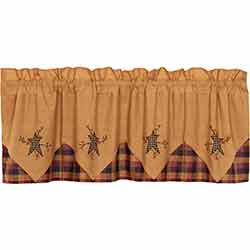 Heritage Farms Primitive Star and Pip Layered Valance