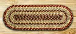 Burgundy, Gray, and Creme Jute Table Runner - 36 inch