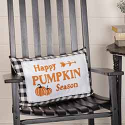 Buffalo Black Check Happy Pumpkin Season Pillow