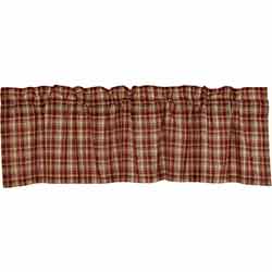 New Primitive Rustic Lodge Cabin RED & BLACK Buffalo Curtain Cafe Swags 36" 