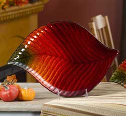 Fall Leaf Glass Platter